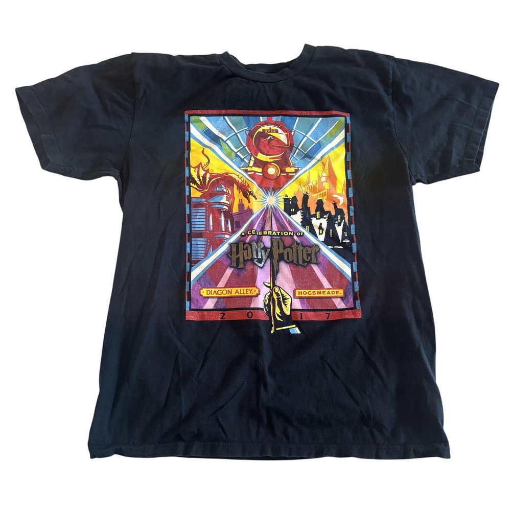 Harry Potter 2017 Celebration Black Graphic T-Shirt size medium